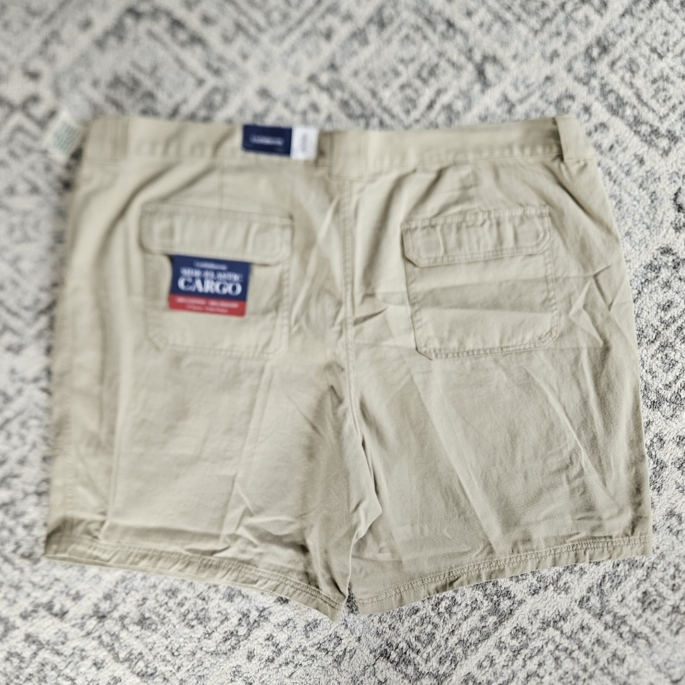 Croft & Barrow Cargo Shorts Tan Size 50 Relaxed Fit Elastic Side NWT